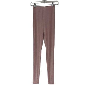 Naked Wardrobe Glitter Pink High Waist Pull On Lurex Stretch Leggings Small S